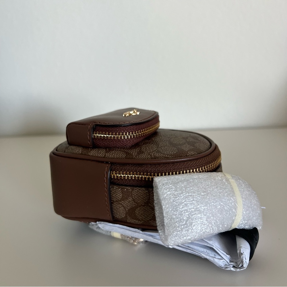 Coach Brown Signature Mini Key & Card Holder - Picture 6 of 13